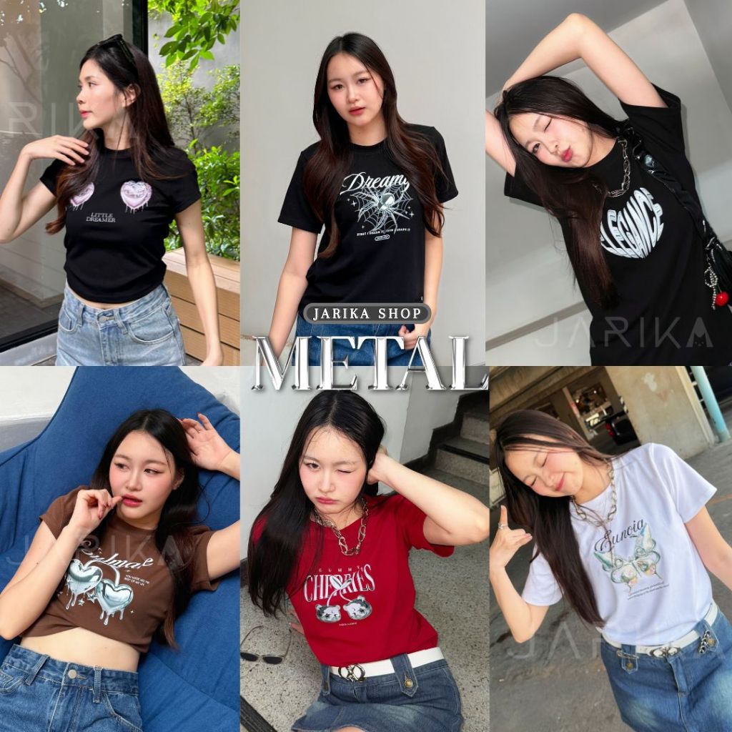 Jarikashop - เสื้อยืดลาย Metal ( งานป้าย.. Jarika ) ( จ245 ) (1/1)