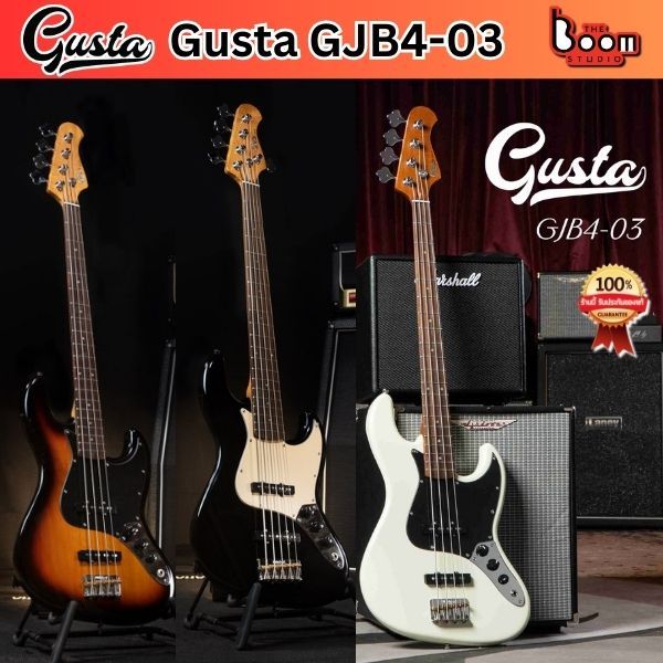 Gusta GJB4-03 เบสไฟฟ้า 4 สาย Gusta GJB4-03  รุ่นใหม่ คอเคลือบด้าน *รับประกันศูนย์* THE BOOM STUDIO