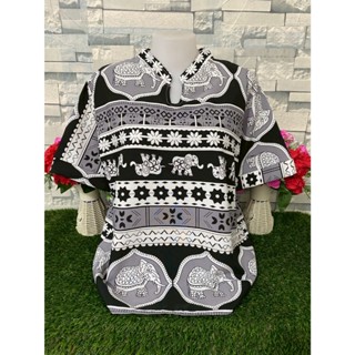 เสื้อสงกรานต์ เสื้อลายช้าง เสื้อผู้หญิง รอบอก 46-52นิ้ว ลายด…