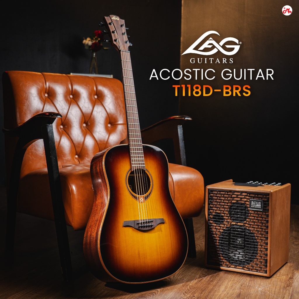Lag Guitar T118D-BRS กีตาร์โปร่ง/โปร่งไฟฟ้า Acoustic Guitar รับประกันศูนย์ Music Arms