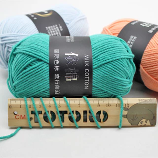 ไหมพรมคอตตอนนม 4ply milk cotton น้ำหนัก50กรัม เนื้อนุ่ม สีพาสเทล ถักง่าย การจัดส่งจากประเทศไทย