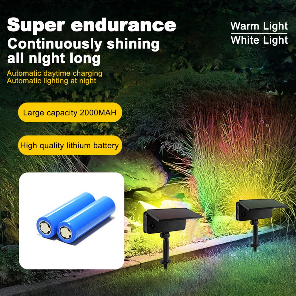 【การจัดส่งไทย】36LED โคมไฟปักดิน ติดผนังโซล่าเซลล์ 2000mAhไฟปักสนาม แสงขาว/แสงวอร์ม ส่องต้นไม้และสวน พลังงานแสงอาทิตย์