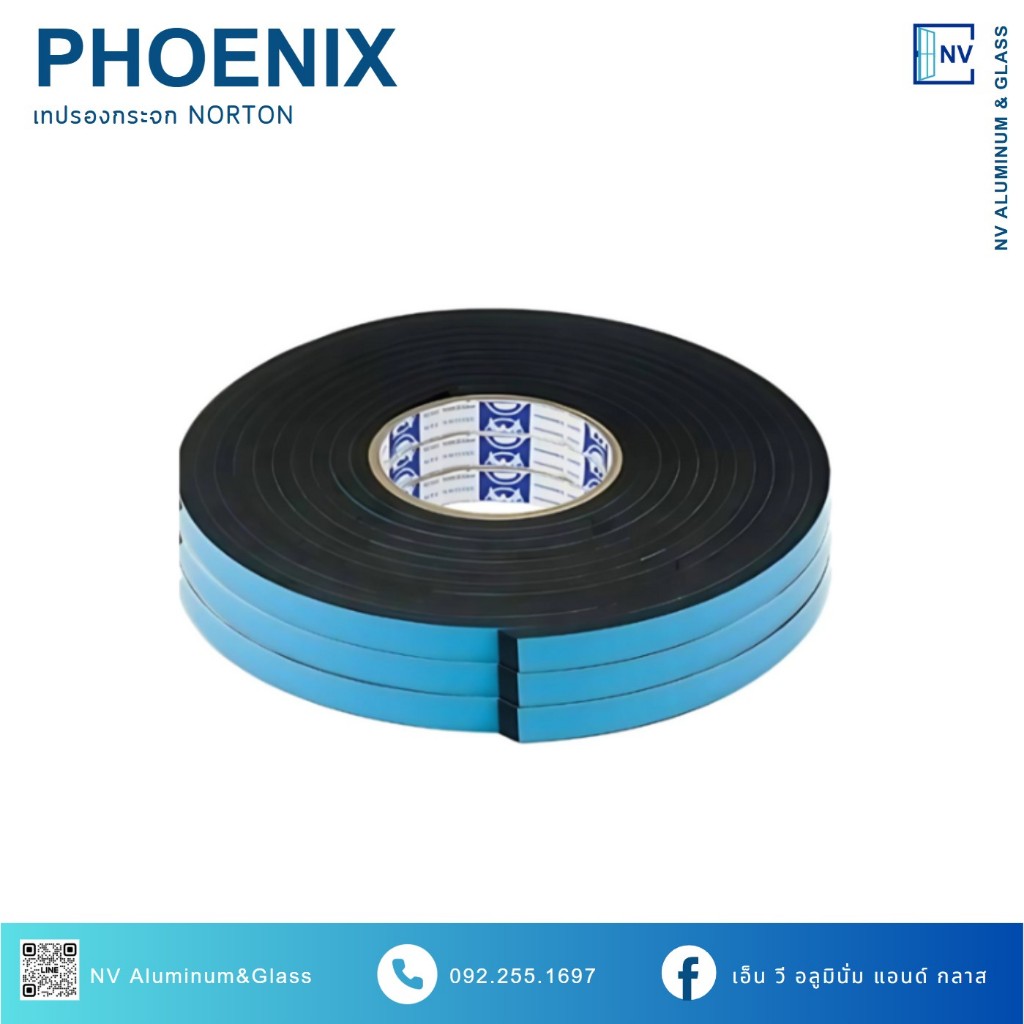 เทปนอร์ตัน 6x9 6x6 6x10 เทปรองกระจก phoenix tape ยาว 5 - 6 เมตร/1ม้วน