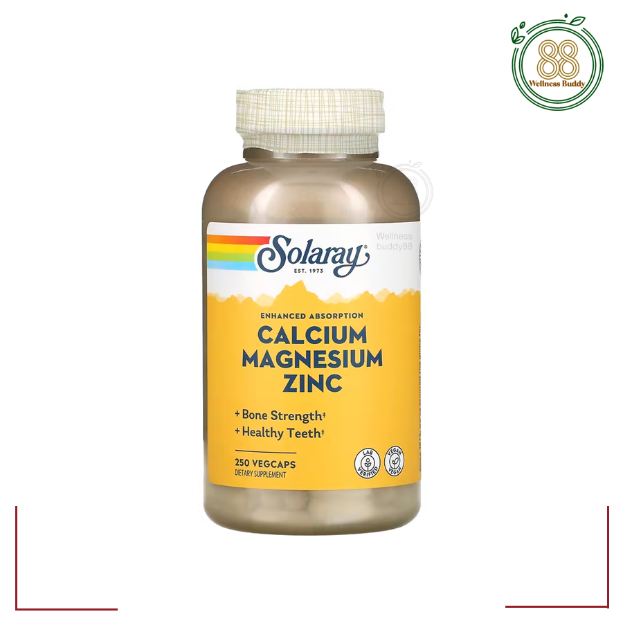 Solaray, Calcium Magnesium Zinc, 250 VegCaps
