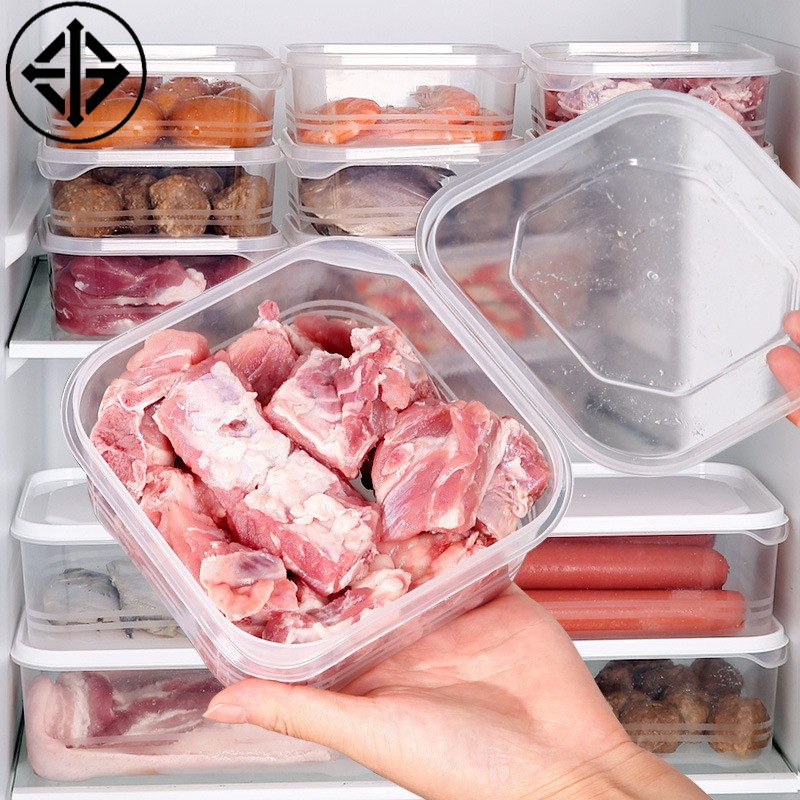 กล่องถนอมอาหารแช่แข็ง กล่องอาหารโปร่งใส 350ml กล่องพลาสติก เหมาะสำหรับแช่ตู้เย็นและไมโครเวฟ เก็บผักผลไม้และเนื้อสัตว์