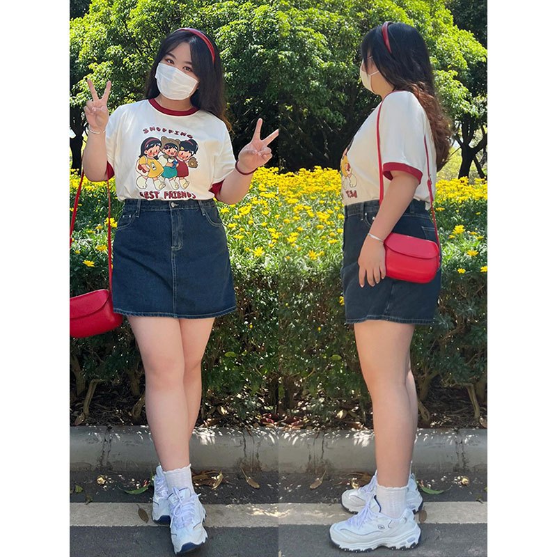 MentaCloset🖤กระโปรงสั้นสำหรับสาวอวบ แฟชั่นดูดี มีการยืดหยุ่น มีซับใน🩵6605