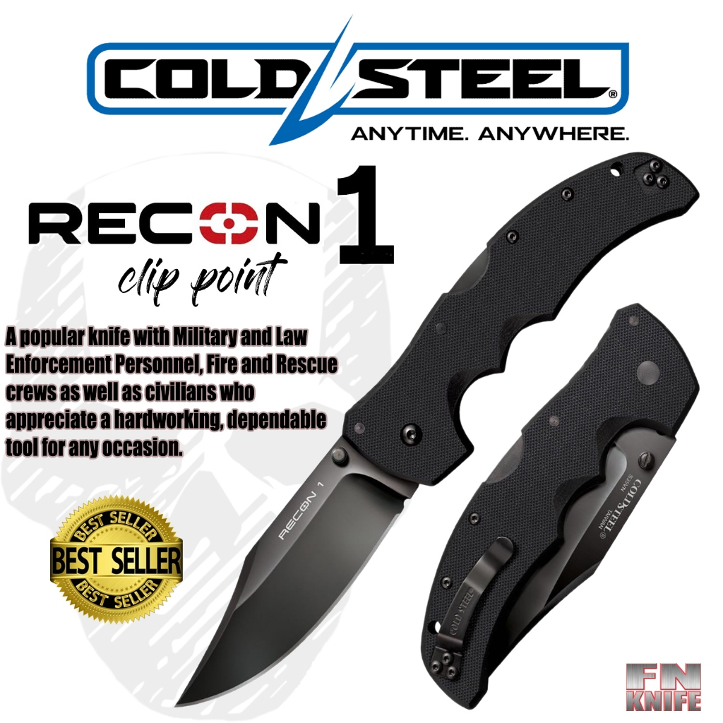 มีดพับ มีดพกพา Cold Steel Recon 1Clip point   S35VN Black