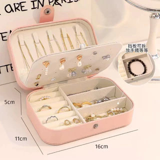 SALE กระเป๋าเก็บเครื่องประดับหนังต่างหูสร้อยคอแหวนเครื่องประดับ Organizer กล่องใส่เครื่องประดับแบบพกพา