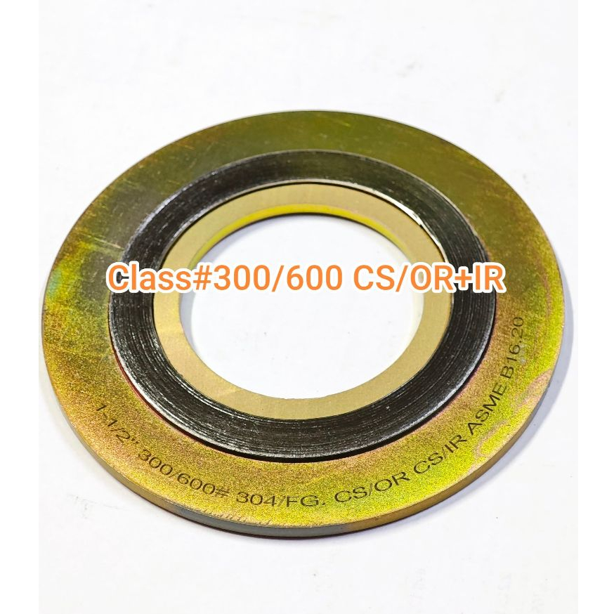 Spiral Wound Gasket ปะเก็นเหล็กClass #300/600 CS OR/IR ขนาด(1/2"-4") ปะเก็นทนความร้อน ท่อแรงดันสูง