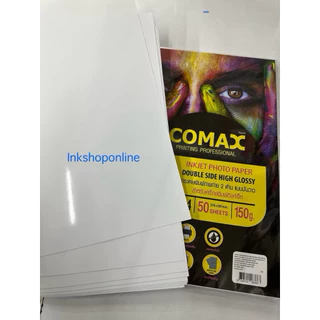 COMAX กระดาษโฟโต้ A4 เงา 2หน้า 150 ,180แกรม กระดาษ เงา2ด้าน กันน้ำ 50แผ่น ปริ้นรูป กระดาษ A4 Photo Inkjet Glossy Paper
