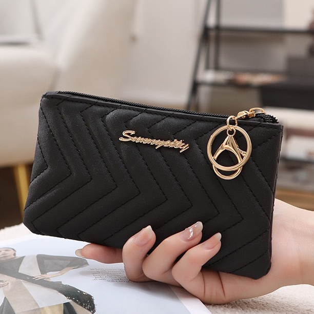 กระเป๋าถือสำหรับผู้หญิง(GC-018) งานหนังพียู คุณภาพดี เก็บโทรศัพท์ได้ มีพวงกุญแจสำหรับห้อย พกพาสะดวก