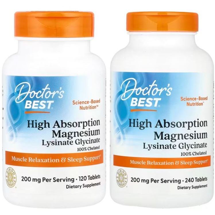 (พร้อมส่ง) Doctor’s Best, High Absorption Magnesium, 120 / 240 Tablets.