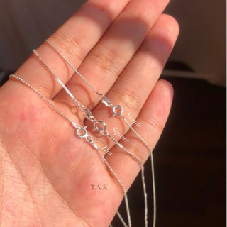 สร้อยคอเงินแท้ 92.5% ลายอิตาลี หนา1มิลเส้นเล็กจิ๋ว Necklace Silver 925 สร้อยเงิน ไม่ลอก Nickle Free (ส่งฟรี)