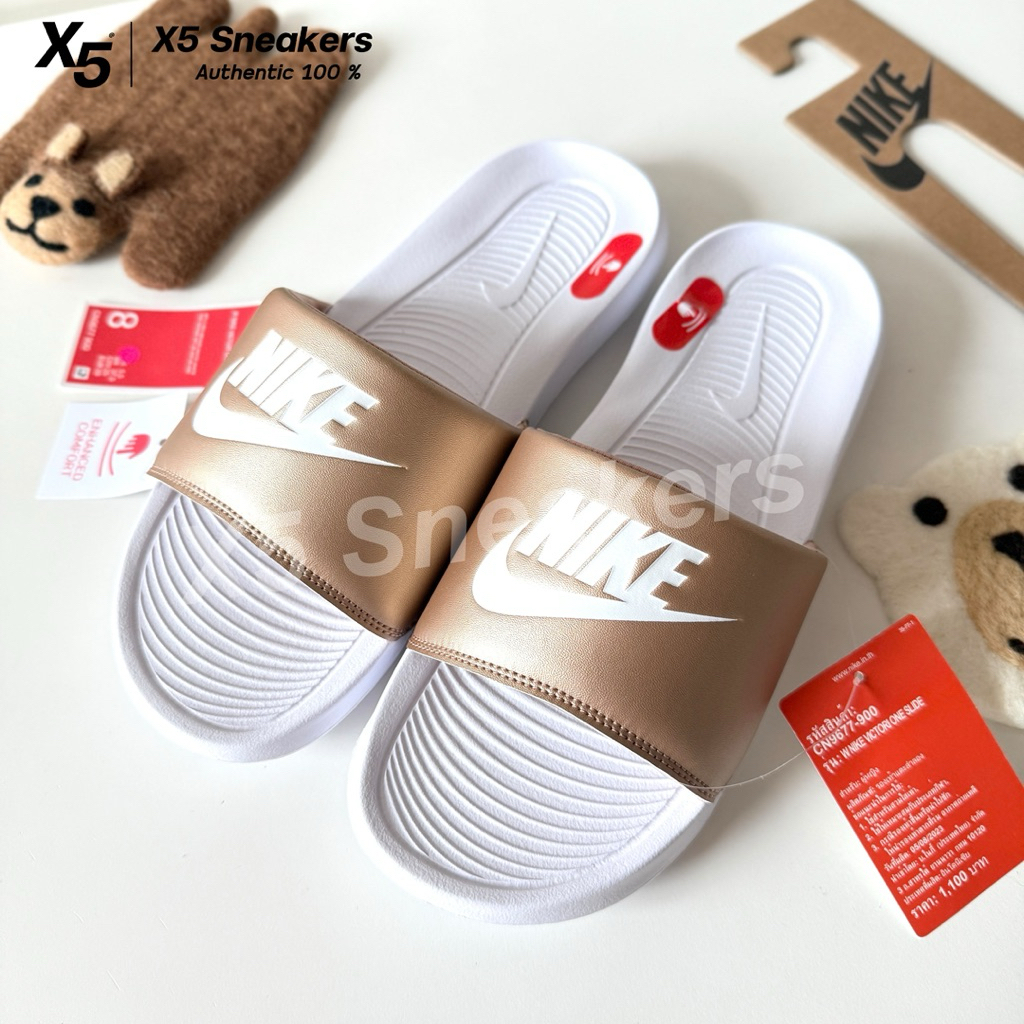 NIKE  ของแท้ 100% รองเท้าแตะสีขาวโรลโกล