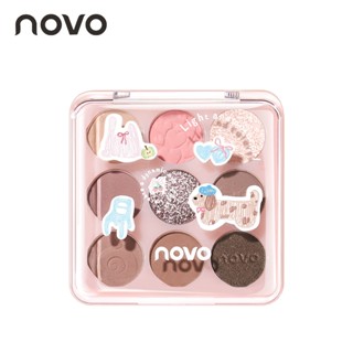 6420 (ใหม่/แท้) NOVO พาเลทอายแชโดว์ 9 สี เนื้อใยไหม ประกายชิ…