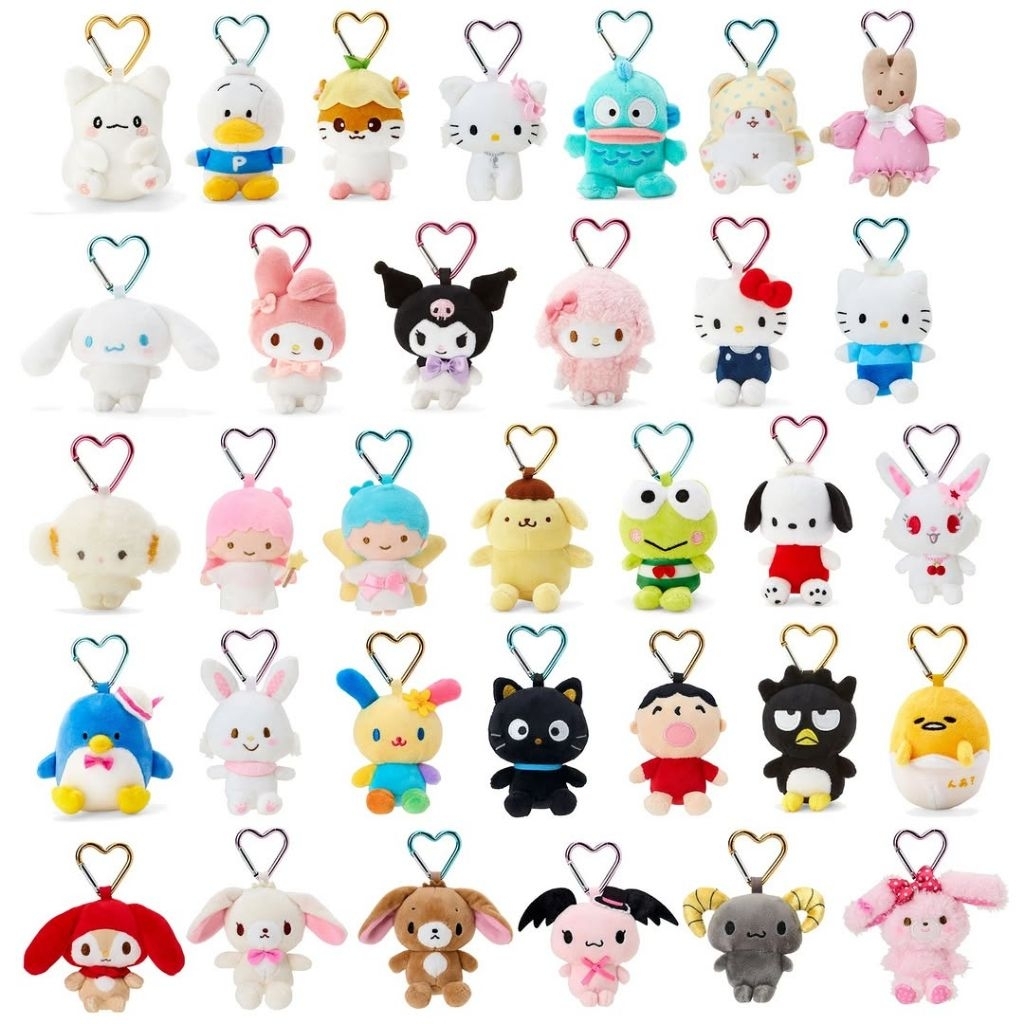 พร้อมส่ง พวงกุญแจหัวใจ Sanrio Kitty My Melody Pompompurin Pocchaco Kero Sweet piano แท้100%