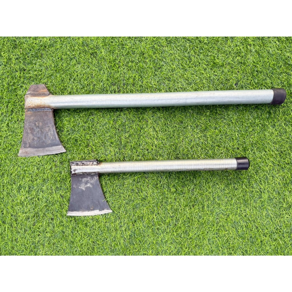 ขวานกลางด้ามเหล็กหน้ากว้าง 4นิ้ว-5นิ้ว ใช้ตัดไม้ ตัดฟืน ทำมาจากเหล็กแหนบแท้