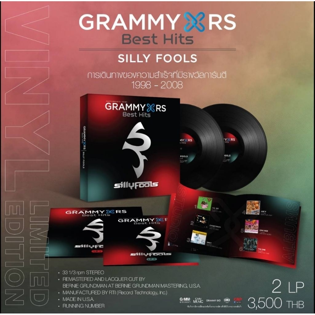 ■มือ1 VINYL GRAMMY x RS Best Hits SILLY FOOLS การเดินทางของความสำเร็จที่มีรางวัลการันตี 1998 - 2008 