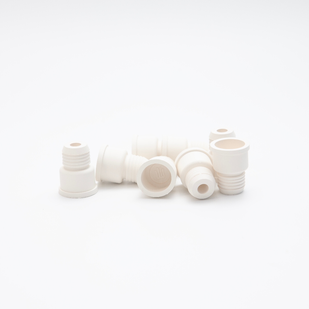 Natural Rubber Septum Size 14 - 100 pieces จุกยางธรรมชาติสำหรับปิดขวดแก้ว flask ขนาด 14 มม สีขาว