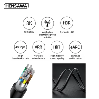 HENSAWA รุ่น VC113-115 สาย HDMI To HDMI 2.1 8K 60HZ 48Gbps เชื่อมต่อกับจอมอนิเตอร์และทีวี