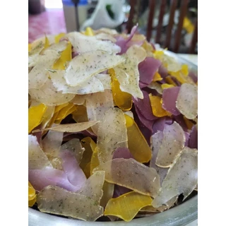 ข้าวเกรียบรวมรสแผ่นดิบเห็ดหอมมันม่วงสาหร่ายฟักทอง