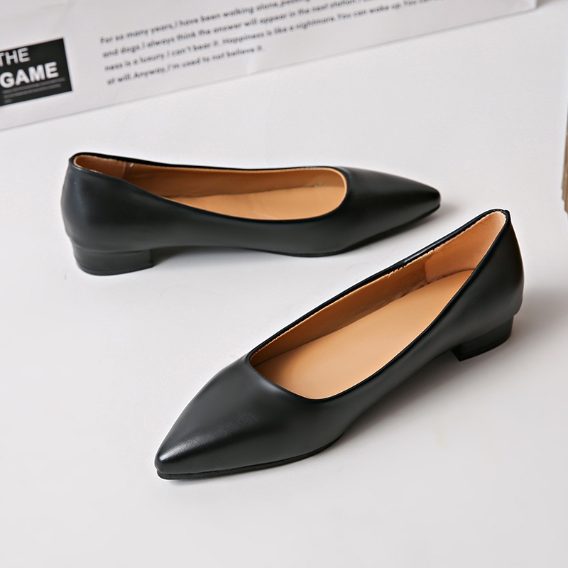 Atikota รองเท้าส้นแบนสำหรับผู้หญิง แฟชั่น นุ่ม สบาย อเนกประสงค์ รองเท้าบัลเล่ต์หัวแหลม - รูปที่ 3