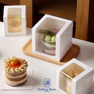 Baking barn (10ชิ้น/แพ็ค) กล่องเค้ก หน้าต่างใส Cake box กล่องเค้กชิ้น กล่องใส่ขนม