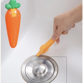 🥕 ที่หนีบขยะติดผนัง ที่กรองผมในห้องน้ำ เเครอท ที่คีบผมทำความสะอาด เครื่องมือทำความสะอาดท่อระบายน้ำบนพื้น