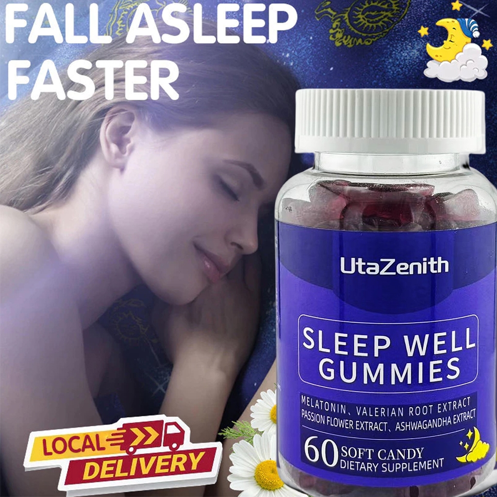 【COD】 Sleep Gummies Sugar ช่วยผ่อนคลาย เยลลี่นอนหลับ สารสกัดจากธรรมชาติ นอนหลับดีขึ้น ลดการตื่นระหว่