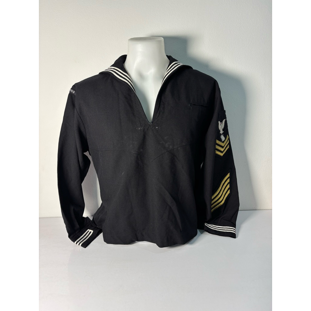 เสื้อ ทหารเรือ :  มือ2 : jumber ma’s : Blue dress : size  50R รอบอก 50 นิ้ว: สินค้าถ่ายรูปจากสินค้าจ