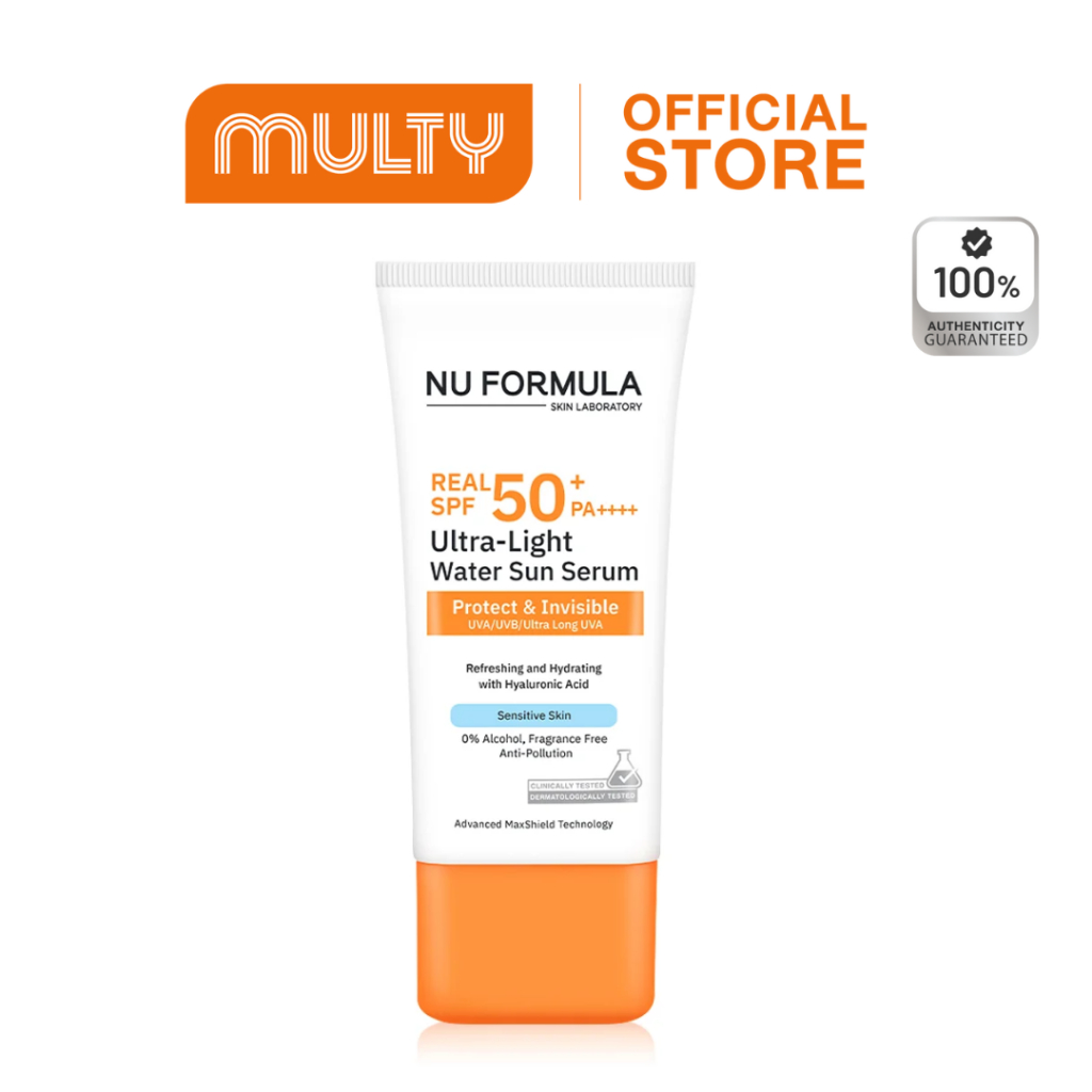 Nu Formula Ultra Light Water Sun Serum Real Spf50+Pa++++ 150 ml.เซรั่มกันแดดผิวหน้าและกาย บางเบา ซึม
