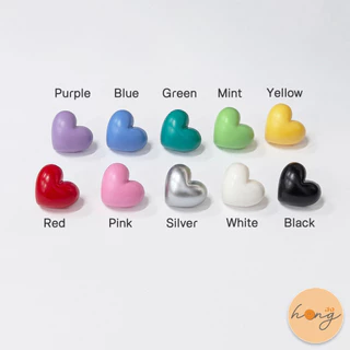 ☑️hongshop กระดุมโพลีเอสเตอร์ รูปหัวใจ สีพาสเทล A5-25024F ขนาด13mm สำหรับติดเสื้อผ้า ตกแต่ง บรรจุ 10ชิ้น [พร้อมส่งในไทย