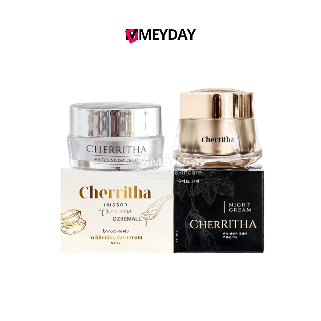 Cherritha โสมเฌอริตา โสมขมิ้นดำ เดย์ครีมและไนท์ครีม ขนาด 10 กรัม