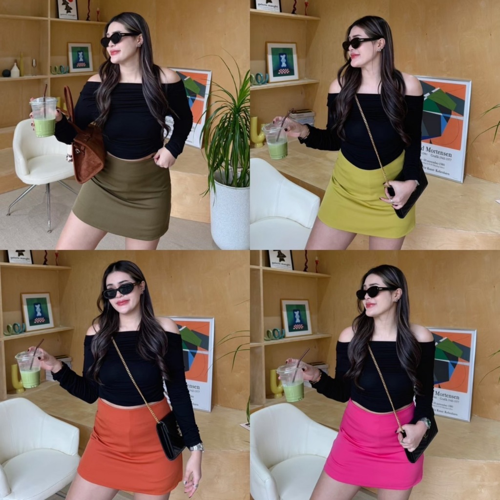 Sammy กระโปรงกางเกง (กระโปรงรอบ) มีซับในทั้งตัว ผ้าเปเป้ Size S-3XL สาวอวบใส่ได้ - K888