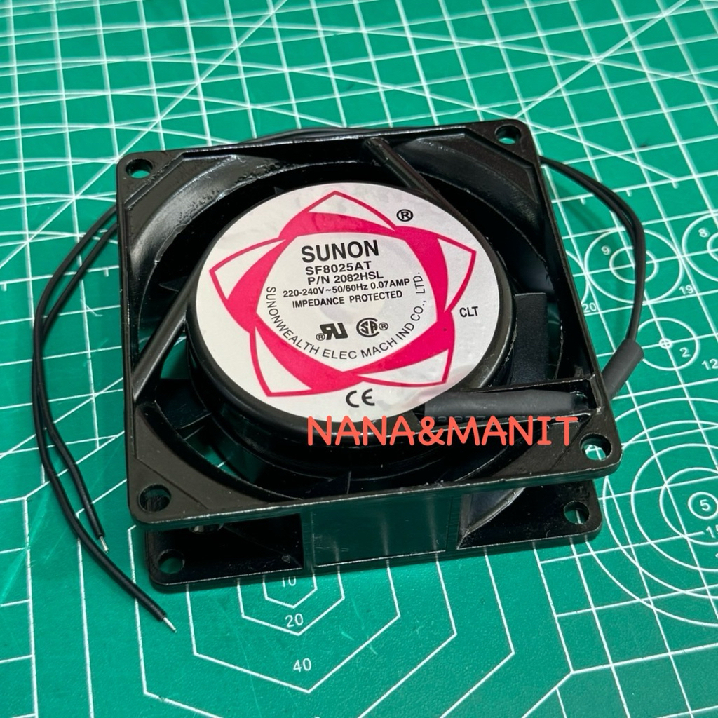 SF8025AT พัดลม 80x80x25mm 220VAC 0.07A 2สาย Brushless สินค้าพร้อมส่งในไทย🇹🇭￼