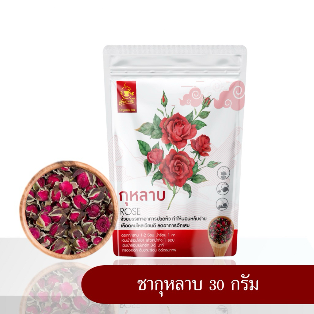 ชาดอกกุหลาบ (Rose Tea) บรรจุ 30 กรัม