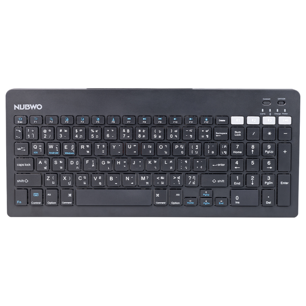 NUBWO NKB112 คีย์บอร์ดไร้สาย เชื่อมต่อแบบ Wireless และ บลูทูธ น้ำหนักเบา