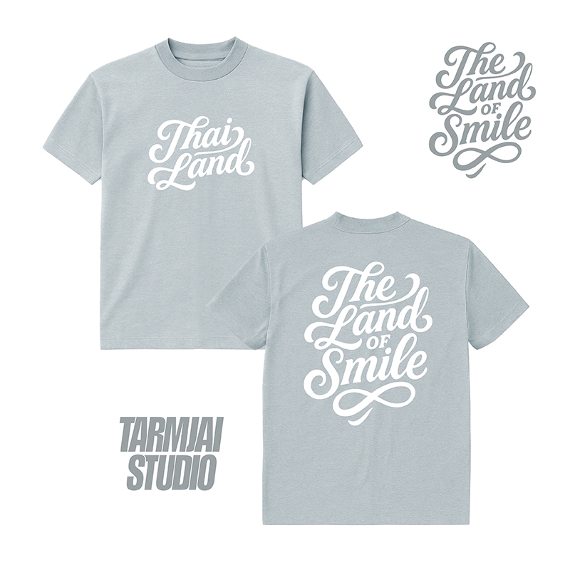 เสื้อยืดลาย Thailand the land of smile ผ้าโคตรเทพ ใส่สบาย ไม่ร้อน ไม่ยับ ไม่ย้วย ทรงสวย