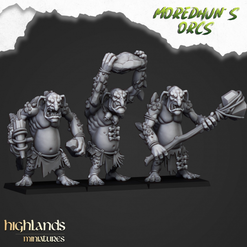 Cave Trolls - Moredhun's Orcs -  Giant Troll / 32mm scale 3D printed miniature HLM