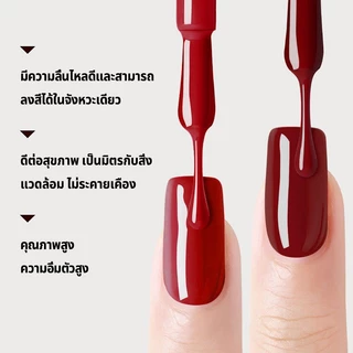 Nawoelite เล็บเจล สีเจล สีทาเล็บ เจลทาเล็บแดงสด เกล็ดสีชัดเจน พร้อมการเซ็ตด้วยหลอด LED/UV ให้สีทนนาน สีแดงคลาสสิก