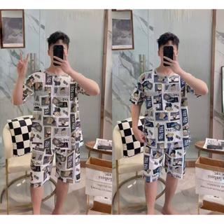 ชุดนอน แขนสั้น+ขาสั้น ลายน่ารัก ผ้ามีความยืดหยุ่น สวมใส่สบาย…