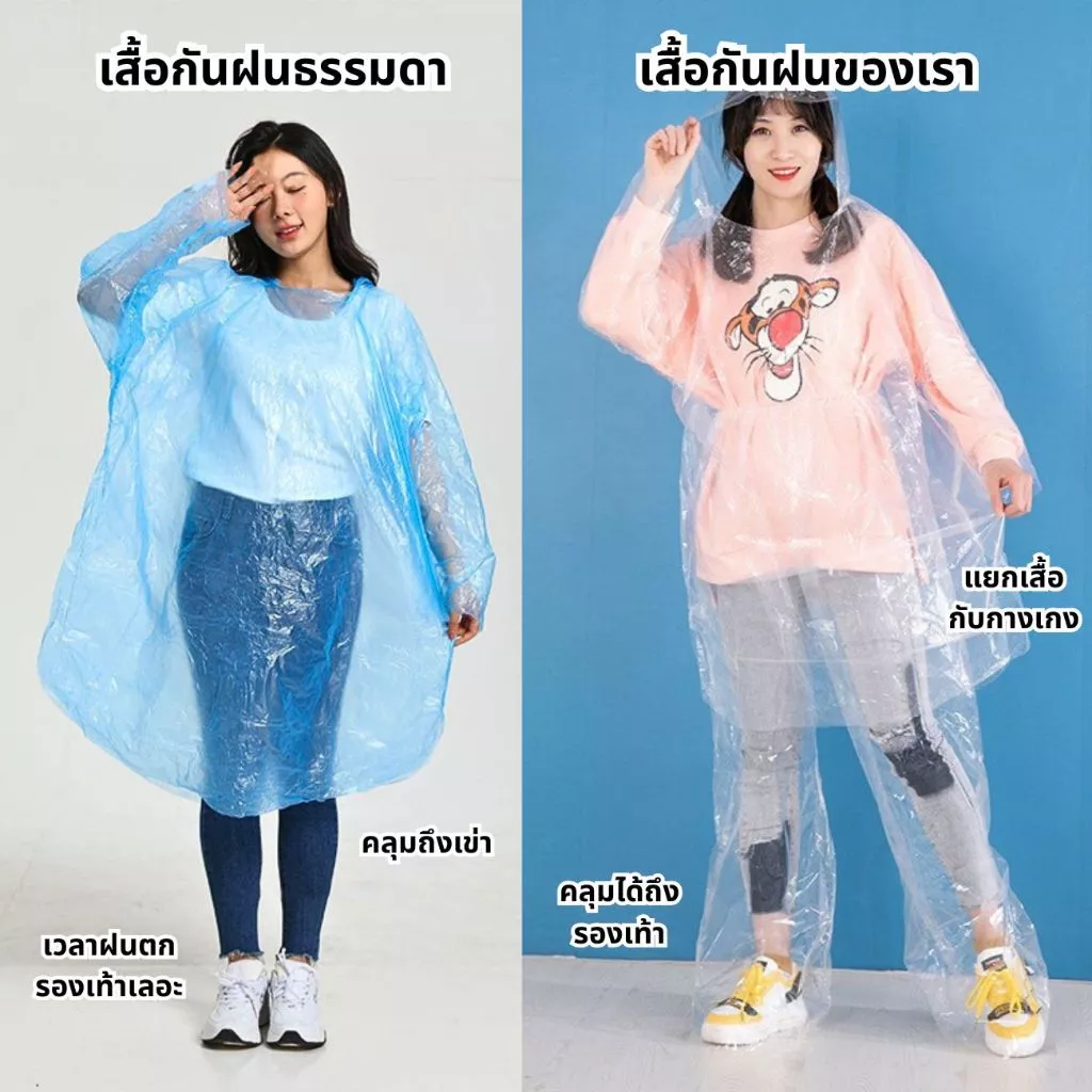 Lucky เสื้อกันฝน แบบชุด พร้อมกางเกง แบบพกพา กันน้ำ กันฝุ่น กันโคลน thumbnail 7