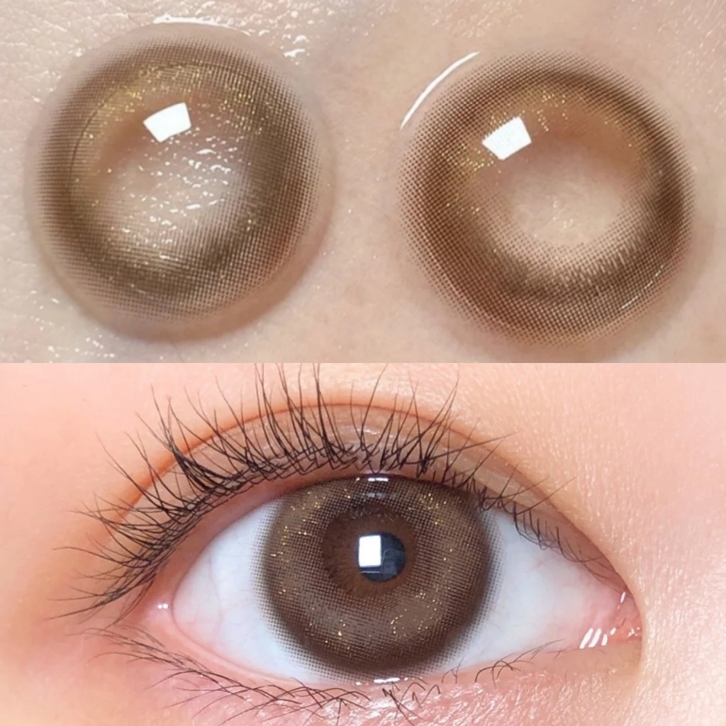 【-100°-800°】Midroo รุ่นธรรมชาติขายดี  เลนส์แฟชั่น คอนแทคเลนส์สี Nano Brown ค่าสายตาสั้น Contact Lens 14.0mm