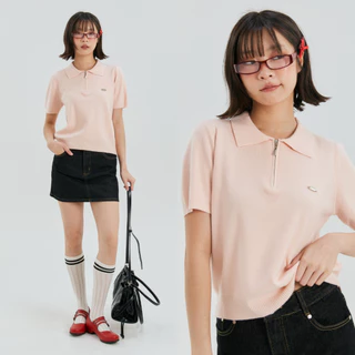 (พร้อมส่ง)Bemingtop909(S-XL)-Cody Half-Zip Polo – เสื้อโปโลไหมพรมคอซิป เนื้อผ้าถักแน่นแต่นุ่ม