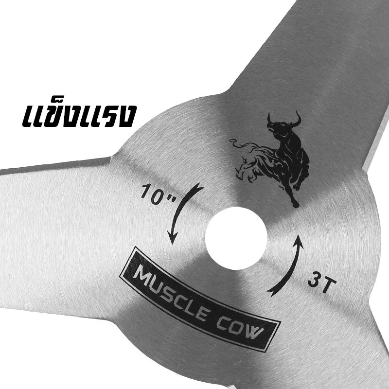 Muscle Cow ขายร้อนใหม่ 2 รุ่น ใบมีดตัดหญ้า (ใบมีด 3 ใบ / ใบมีด 4 ใบ) ขนาด 10