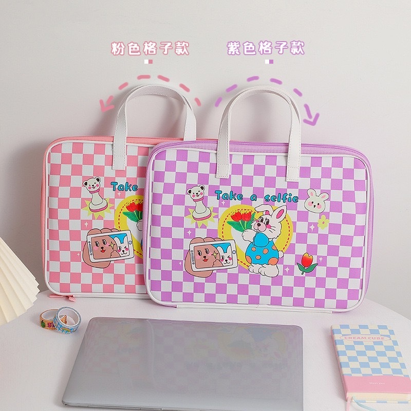 💻🎀 กระเป๋าใส่โน๊ตบุ๊ค 13.3 นิ้ว ลายน่ารัก หนังกันน้ำ ช่องใส่เลยอะ บุบในกำมะหยี่กับกระแทก 💻🎀 TH