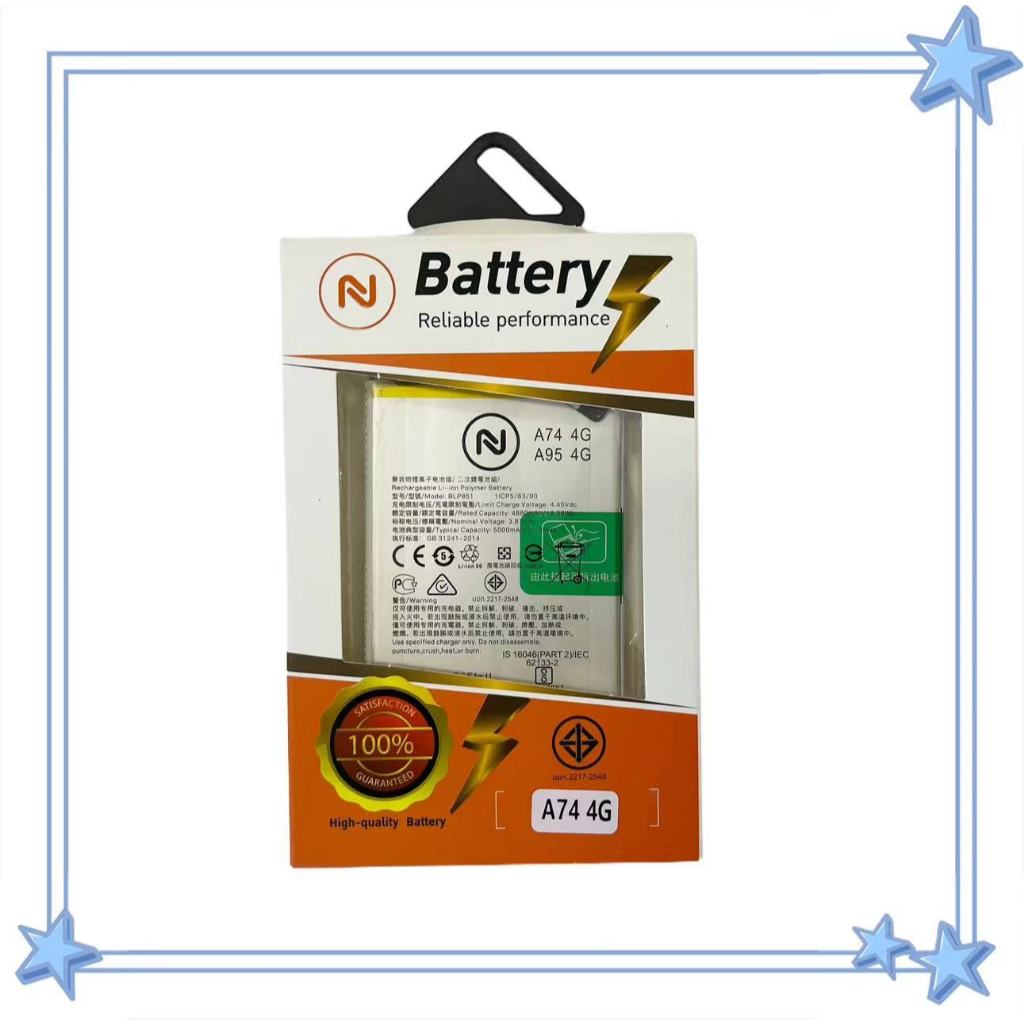 แบตเตอรี่ Battery OPPO A95 4G / A74 4G คุณภาพระดับพรีเมี่ยม battery Model BLP851 แถมชุดไขควงรับประกัน1ปีมีมอก（5000mAh）