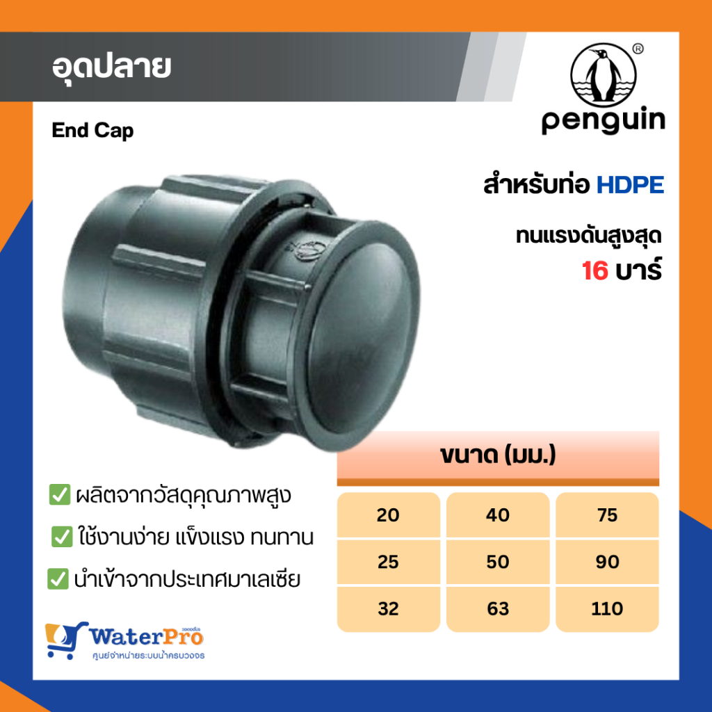ข้อต่ออุดปลาย End Cap