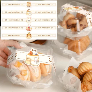 สติ๊กเกอร์ติดกล่องเค้ก สติ๊กเกอร์คาดกล่องขนาด24*1.5cm (50ดวง/แพค )