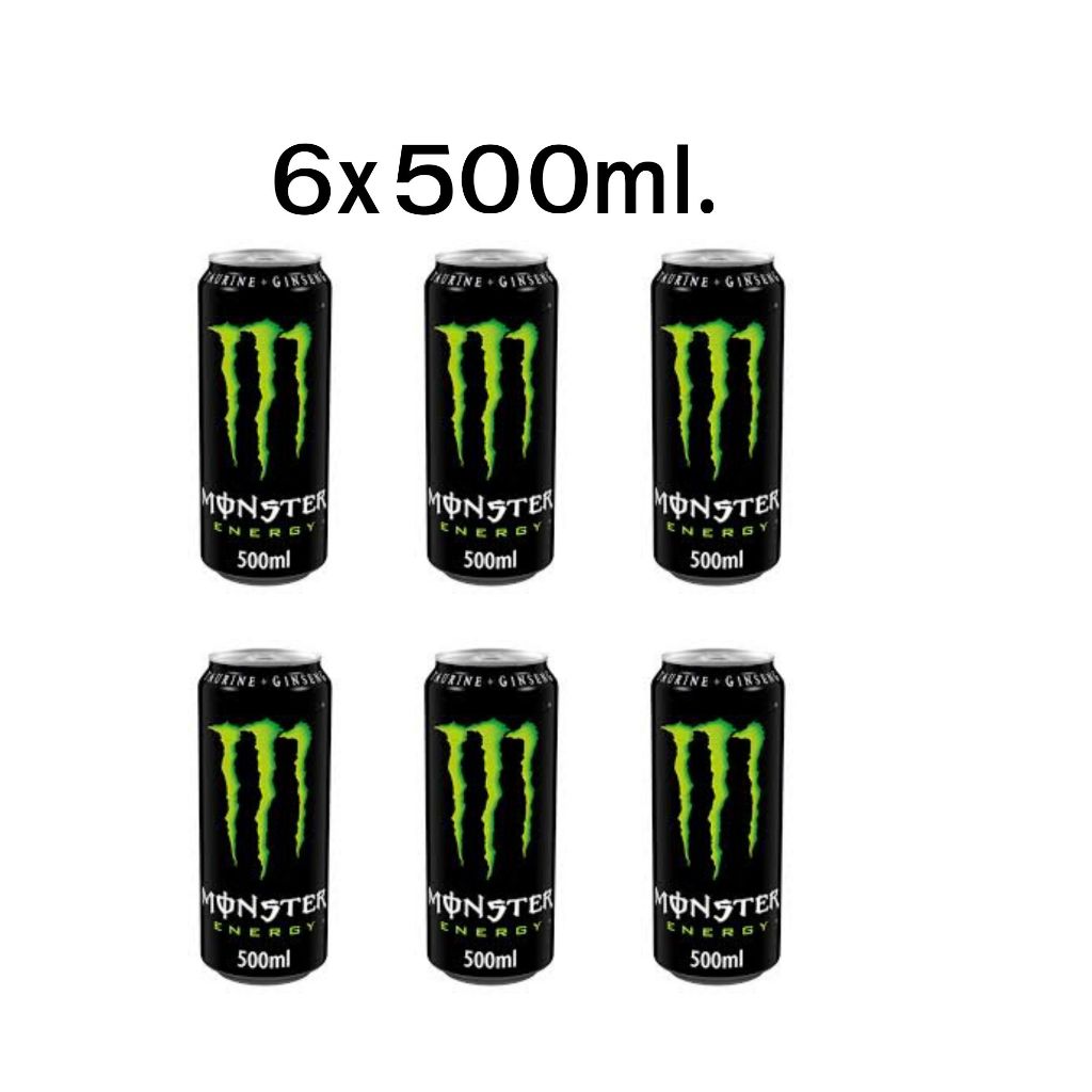 Monster Energy Drink 6x500ml - มอนสเตอร์เครื่องดื่มให้พลังงาน 6x500 มิลลิลิตร